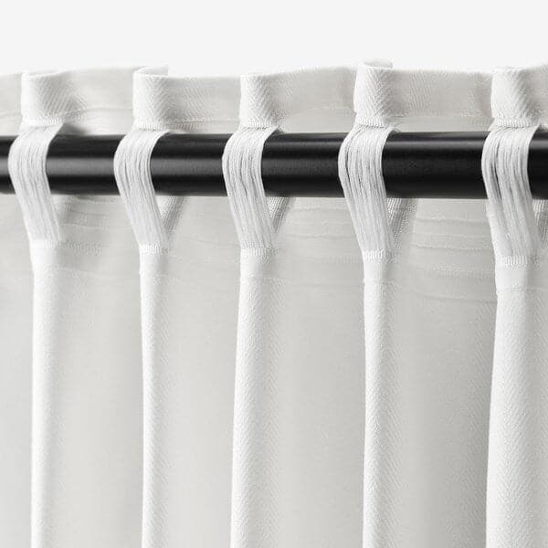 TIBAST Curtains, 1 pair - white 145x300 cm , 145x300 cm - best price from Maltashopper.com 10396760