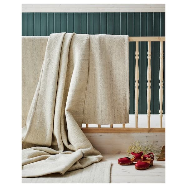 Ikea TIDTABELL - Rug, flatwoven, beige, 133x195 cm