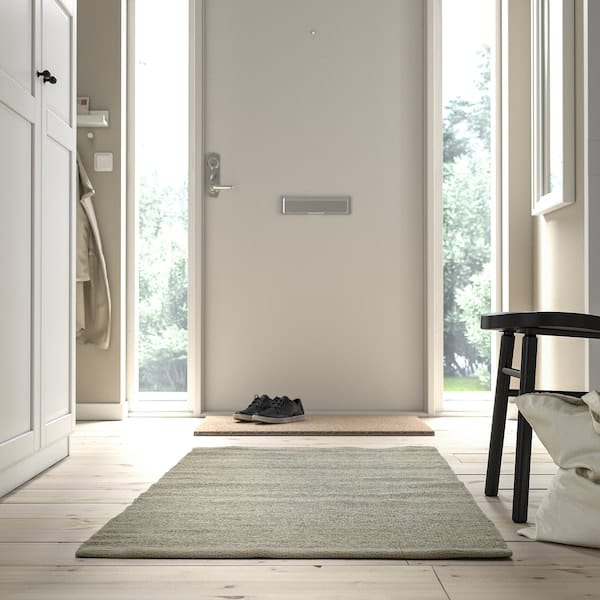 Ikea TIDTABELL - Rug, flatwoven, grey, 80x150 cm