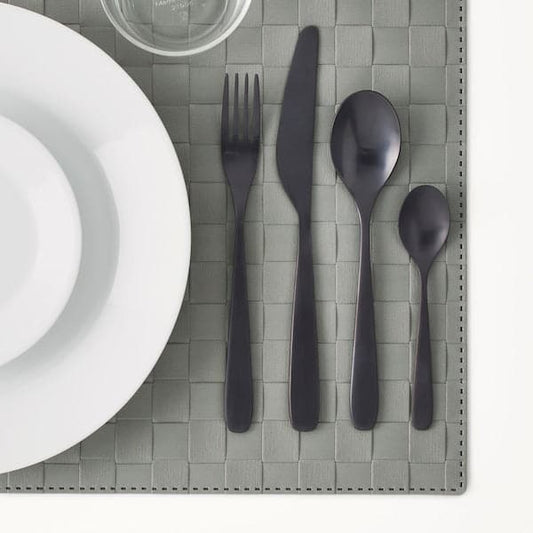 Ikea TILLAGD - 24-piece cutlery set, black