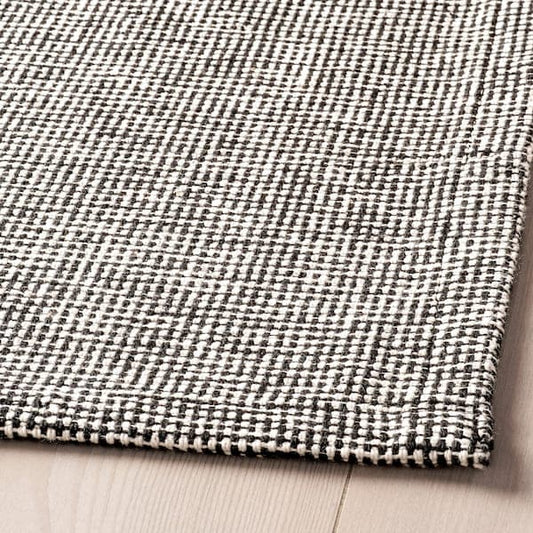 TIPHEDE - Rug, flatwoven, black/natural, 155x220 cm - best price from Maltashopper.com 20470047