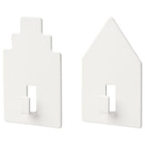 TIPPVAGN hook, self-adhesive, house/white, 2 pack