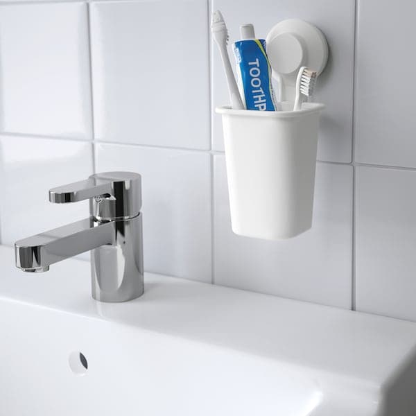 TISKEN - Toothbrush holder with suction cup, white - best price from Maltashopper.com 80381294