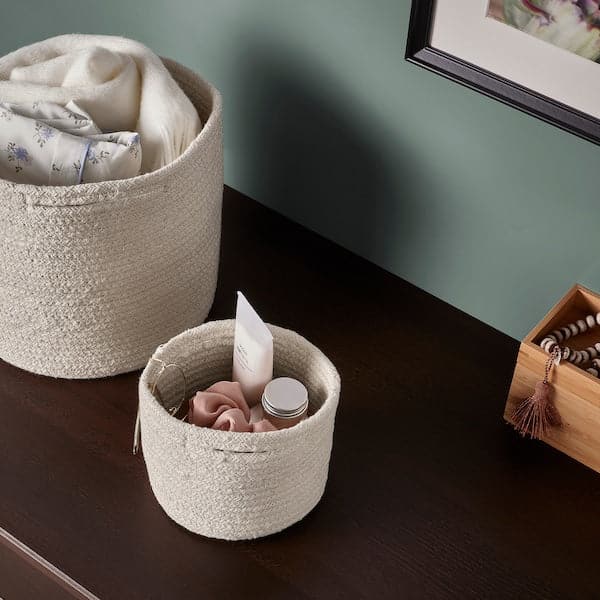 Ikea TJABBIG - Basket, natural, 15x13 cm