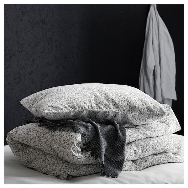 Ikea TJÄRBLOMSTER - Bedspread, grey, 150x210 cm