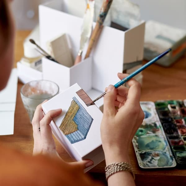 Ikea TJENA - Desk organiser, white, 18x17 cm