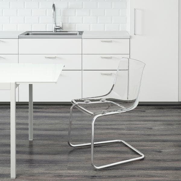 TOBIAS - Chair, transparent/chrome-plated - best price from Maltashopper.com 80349671