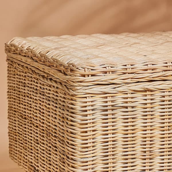 TOLKNING - Bench with storage, handmade rattan, 120 cm - best price from Maltashopper.com 80512657