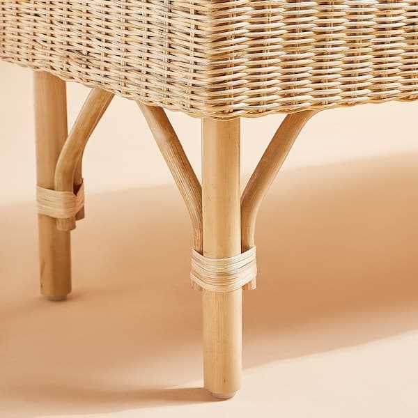TOLKNING - Bench with storage, handmade rattan, 120 cm - best price from Maltashopper.com 80512657