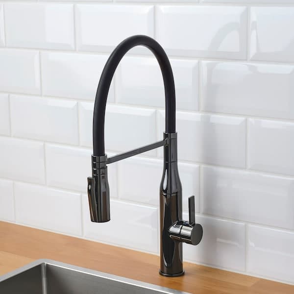 Ikea TOLLSJÖN Sink mixer with shower - polished metal black ,