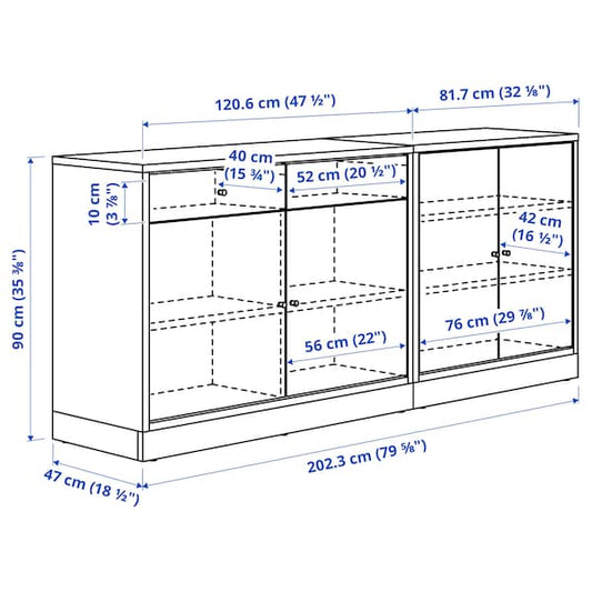 TONSTAD - Storage combination, oak veneer, 202x47x90 cm - best price from Maltashopper.com 89515067