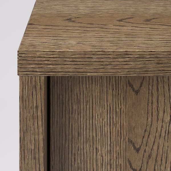 Ikea TONSTAD - Cabinet with sliding doors, brown stained oak veneer, 82x37x120 cm