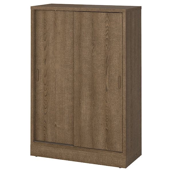 TONSTAD - Cabinet with sliding doors, brown stained oak veneer, 82x37x120 cm - best price from Maltashopper.com 30489230