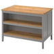 TORNVIKEN kitchen island, grey/oak, 126x77 cm