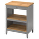 TORNVIKEN kitchen island, grey/oak, 72x52 cm