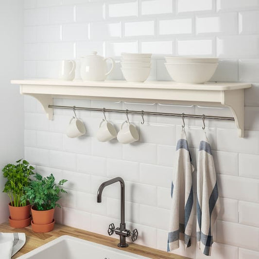 TORNVIKEN - Wall shelf, off-white, 120 cm - best price from Maltashopper.com 60391661