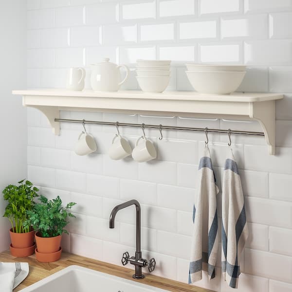 TORNVIKEN - Wall shelf, off-white, 120 cm - best price from Maltashopper.com 60391661