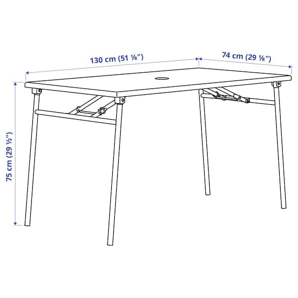 TORPARÖ - Table, outdoor, white/foldable, 130x74 cm - best price from Maltashopper.com 70420757