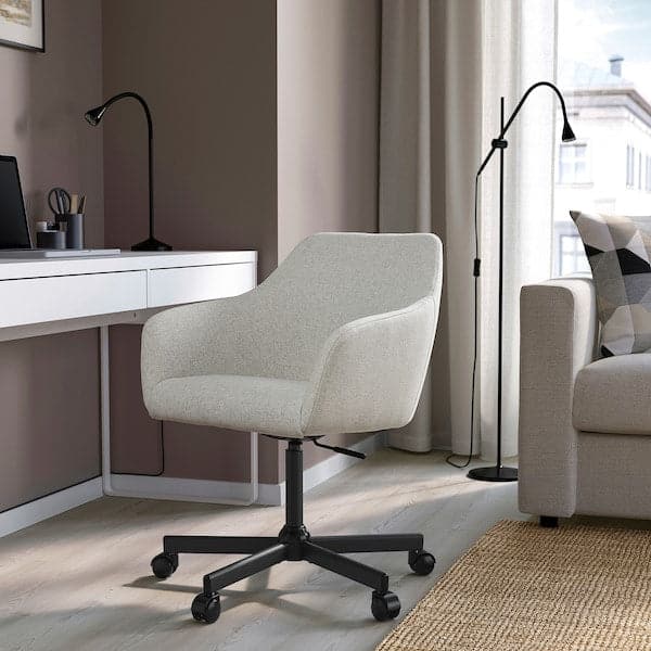 TOSSBERG / MALSKÄR - Swivel chair, Gunnared beige/black , - best price from Maltashopper.com 09508221