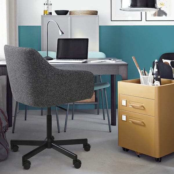 TOSSBERG / MALSKÄR - Swivel chair, Gunnared dark grey/black , - best price from Maltashopper.com 49508238