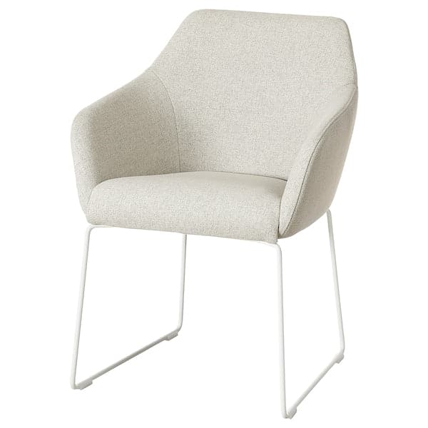 Ikea TOSSBERG - Chair, metal white/Gunnared beige ,