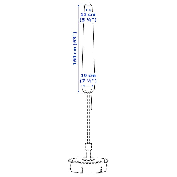 TOSTERÖ - Parasol cover, black, 160 cm - best price from Maltashopper.com 60292331