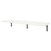 TRANHULT / KROKSHULT wall shelf, white stained aspen, 120x30 cm