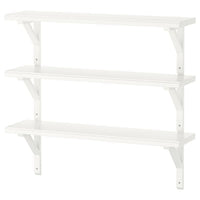 TRANHULT / SANDSHULT wall shelf combination, white stained aspen, 80x20 cm