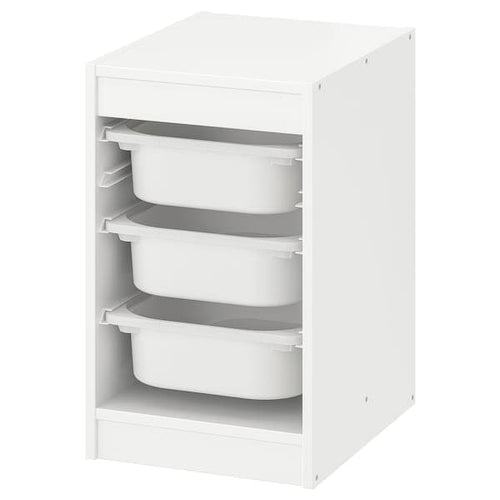 TROFAST - Storage combination with boxes, white/white, 34x44x56 cm