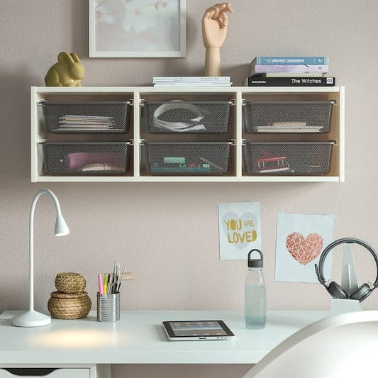 TROFAST - Wall storage, white/dark grey, 99x21x30 cm - best price from Maltashopper.com 79478193