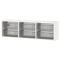 TROFAST wall storage, white/dark grey, 99x21x30 cm