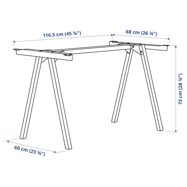 Ikea TROTTEN - Underframe for table top, anthracite, 120x70x75 cm