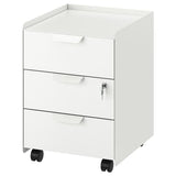 TROTTEN drawer unit w 3 drawers on castors, white, 40x56x47 cm