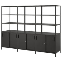TROTTEN cabinet combination, anthracite, 240x180 cm