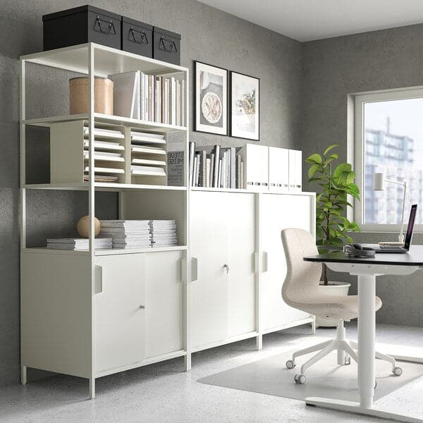 Ikea TROTTEN - Cabinet combination, white, 240x180 cm