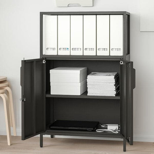 Ikea TROTTEN Cabinet with doors - anthracite 70x110 cm , 70x35x110 cm