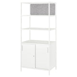 TROTTEN cab w sliding doors/noticeboard, white, 80x180 cm