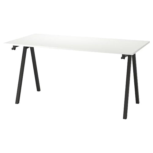TROTTEN - Desk, white/anthracite, 160x80 cm