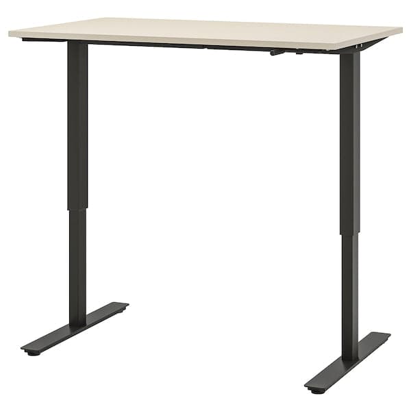 TROTTEN - Desk sit/stand, beige/anthracite, 120x70 cm - best price from Maltashopper.com 79429584
