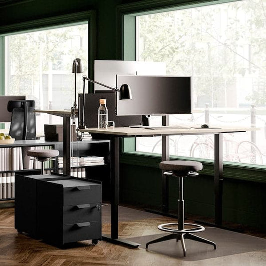Ikea TROTTEN - Desk sit/stand, beige/anthracite, 160x80 cm