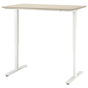Ikea TROTTEN - Desk sit/stand, beige/white, 120x70 cm