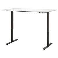 TROTTEN desk sit/stand, white/anthracite, 160x80 cm