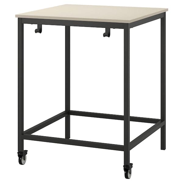 TROTTEN - Table, beige/anthracite, 80x80 cm - best price from Maltashopper.com 09429610