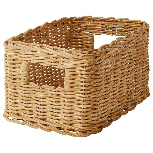 TRUMMIS - Basket, handmade rattan, 18x25x14 cm