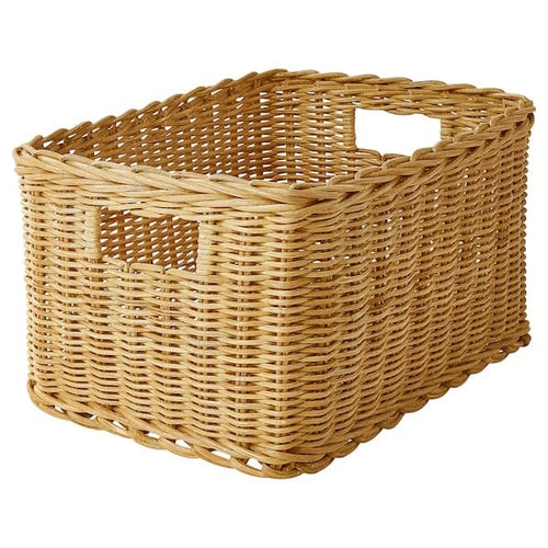 TRUMMIS - Basket, handmade rattan, 25x35x20 cm