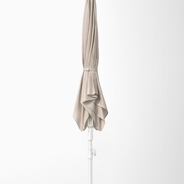 Ikea TVETÖ - Parasol, tilting/grey-beige white, 180x145 cm