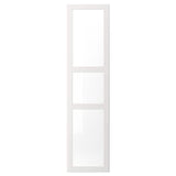 TYSSEDAL door with hinges, white/glass, 50x195 cm