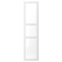 TYSSEDAL door with hinges, white/glass, 50x195 cm