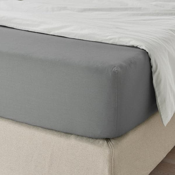 ULLVIDE Sheet with corners - gray 160x200 cm , 160x200 cm - best price from Maltashopper.com 30336954