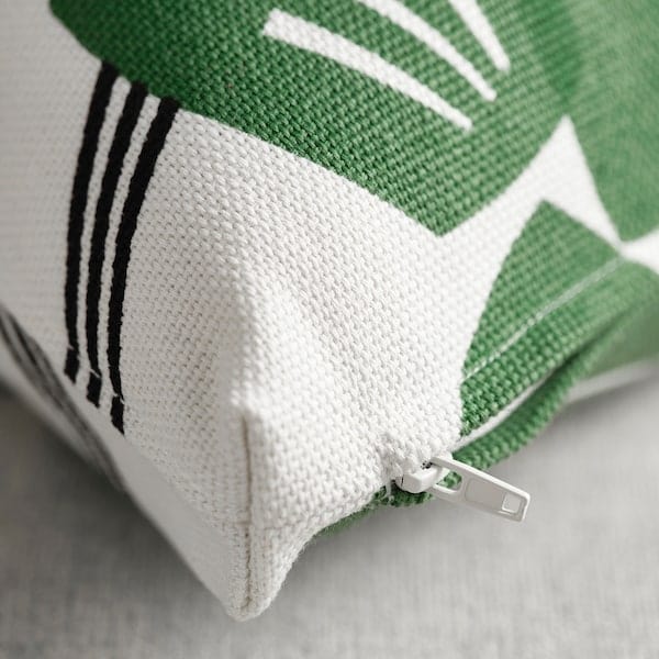 Ikea UNDERBLOMMA - Cushion cover, white/green, 50x50 cm